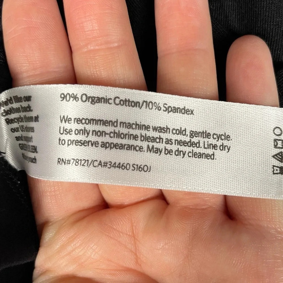 Eileen Fisher Dress Women’s Sz XS Black Cotton Scoop Neck Stretchy Shirt Dress - Picture 8 of 8